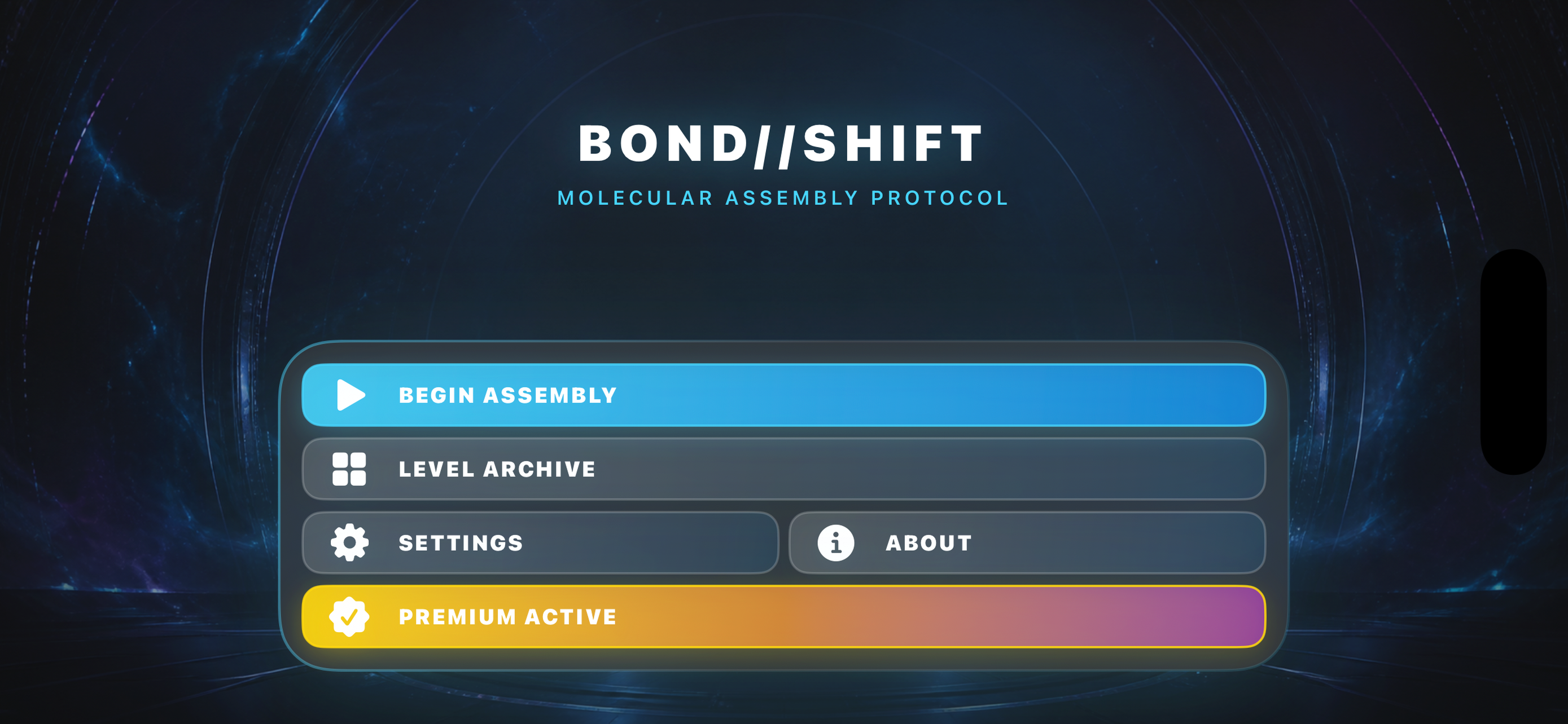 BOND//SHIFT home menu